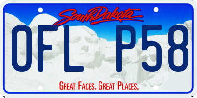 SD license plate 0FLP58