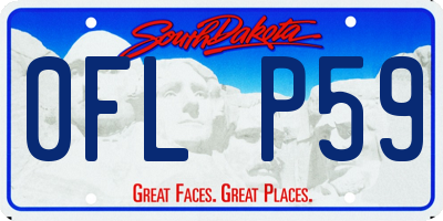 SD license plate 0FLP59