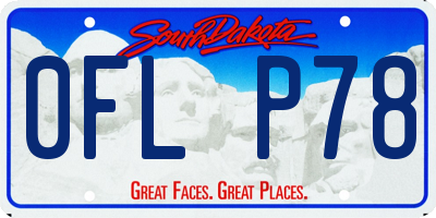 SD license plate 0FLP78