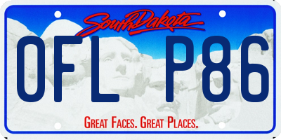 SD license plate 0FLP86
