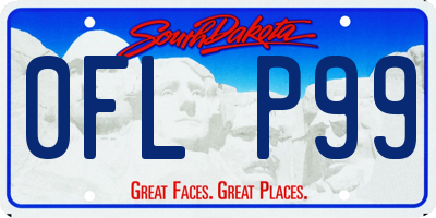 SD license plate 0FLP99