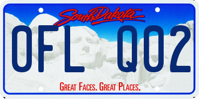 SD license plate 0FLQ02