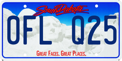 SD license plate 0FLQ25