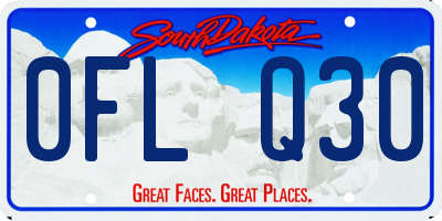 SD license plate 0FLQ30