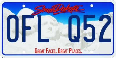 SD license plate 0FLQ52