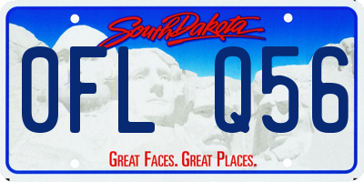 SD license plate 0FLQ56