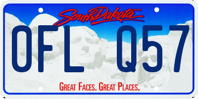 SD license plate 0FLQ57