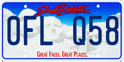 SD license plate 0FLQ58