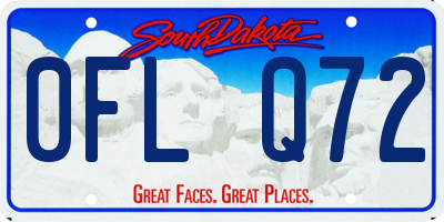 SD license plate 0FLQ72