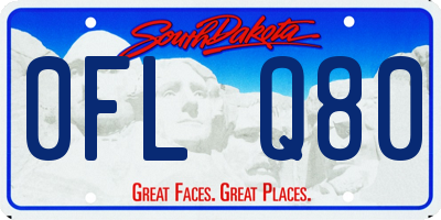 SD license plate 0FLQ80