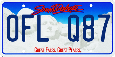 SD license plate 0FLQ87