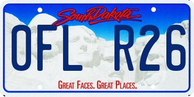 SD license plate 0FLR26