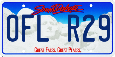 SD license plate 0FLR29