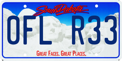 SD license plate 0FLR33