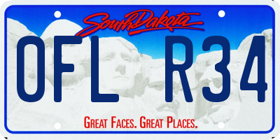 SD license plate 0FLR34