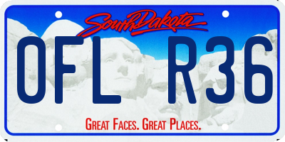 SD license plate 0FLR36