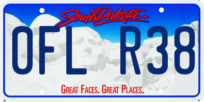 SD license plate 0FLR38
