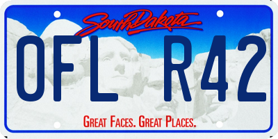 SD license plate 0FLR42