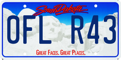 SD license plate 0FLR43