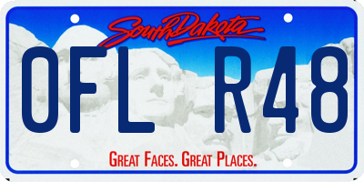 SD license plate 0FLR48