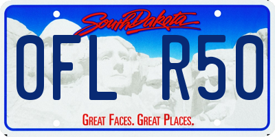 SD license plate 0FLR50