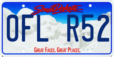 SD license plate 0FLR52