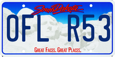 SD license plate 0FLR53