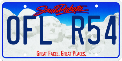 SD license plate 0FLR54