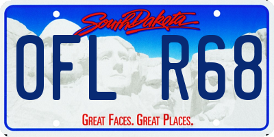 SD license plate 0FLR68