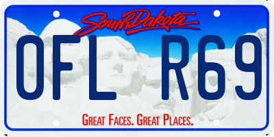 SD license plate 0FLR69