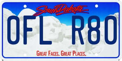 SD license plate 0FLR80