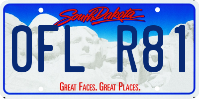 SD license plate 0FLR81