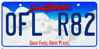 SD license plate 0FLR82