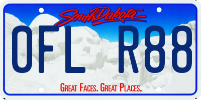 SD license plate 0FLR88