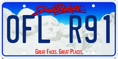 SD license plate 0FLR91