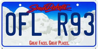 SD license plate 0FLR93