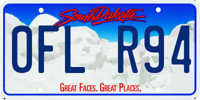 SD license plate 0FLR94