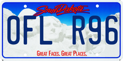 SD license plate 0FLR96