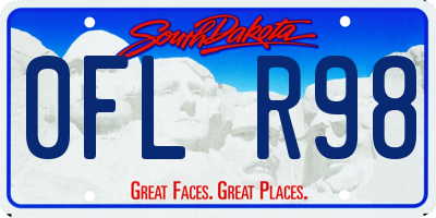 SD license plate 0FLR98