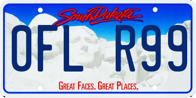 SD license plate 0FLR99