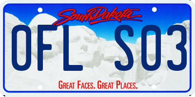 SD license plate 0FLS03