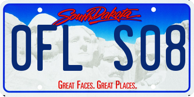 SD license plate 0FLS08