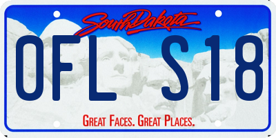 SD license plate 0FLS18