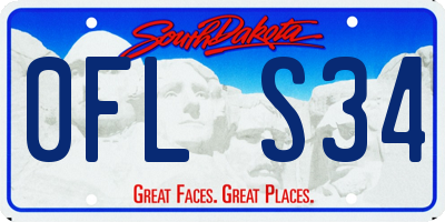 SD license plate 0FLS34