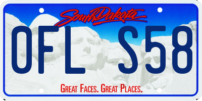 SD license plate 0FLS58