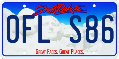 SD license plate 0FLS86