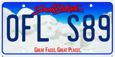 SD license plate 0FLS89