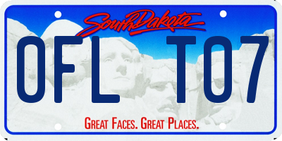 SD license plate 0FLT07