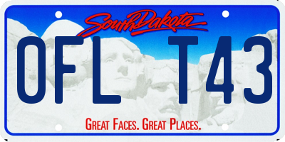 SD license plate 0FLT43