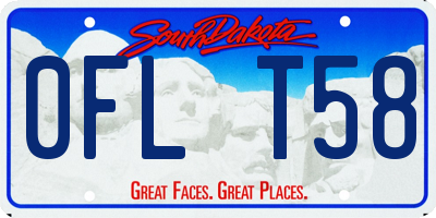 SD license plate 0FLT58
